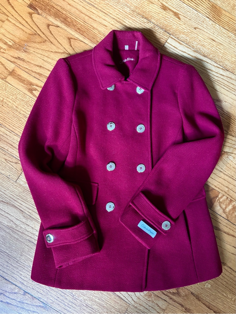 Calvin Klein Wool blend burgundy red Peacoat